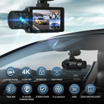 Cámara para coche 4K delantera y trasera de 3 canales - Imagen de 3