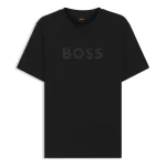 Camiseta de algodón con gran logo tonal