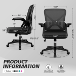 Silla de Escritorio Ergonómica de 300 Lbs con Soporte Lumbar Ajustable en Malla - Imagen de 2