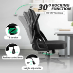Silla de Escritorio Ergonómica de 300 Lbs con Soporte Lumbar Ajustable en Malla - Imagen de 4